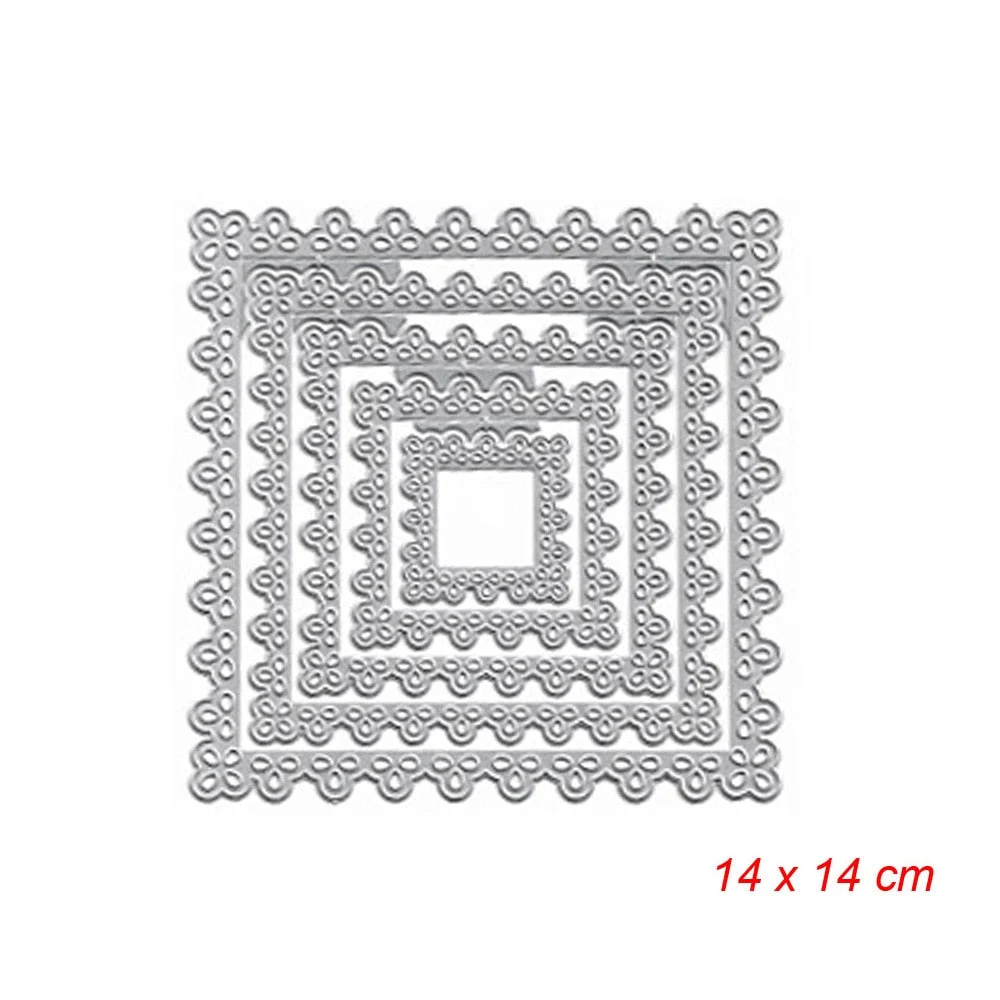 Metal Cutting Dies Curves Border Frames Square DIY Scrapbooking Card Album Making Embossing Punch Craft Diecuts New 2019