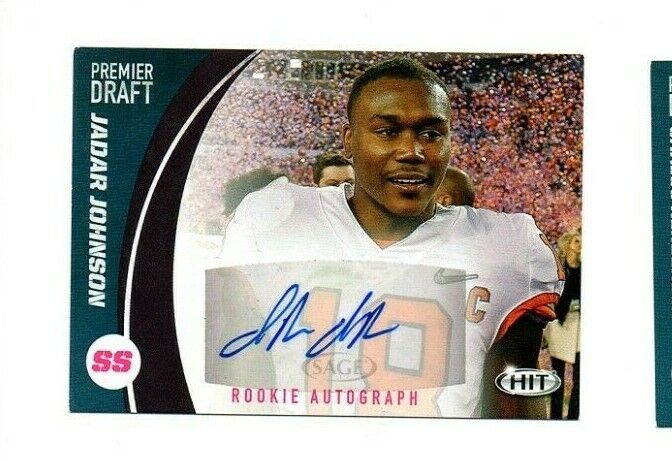 Jadar Johnson Clemson signed autograph 2017 Sage HIT Draft football rookie card