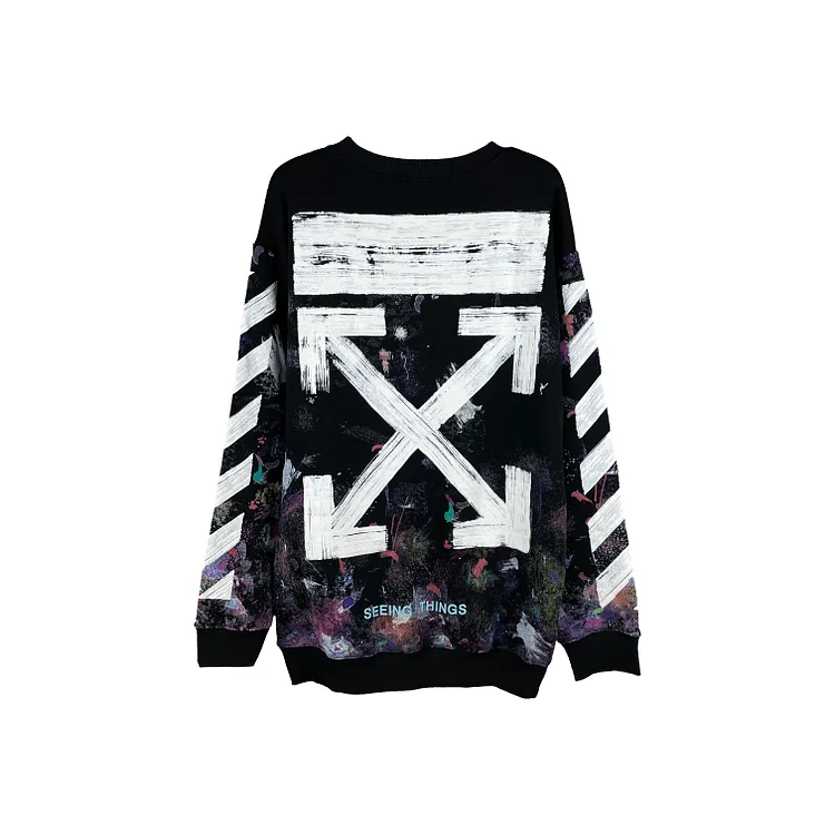 Off White Hoodie Autumn and Winter Fashion Casual Evergreen ink splash fireworks Pullover Pullover Sweater Owt