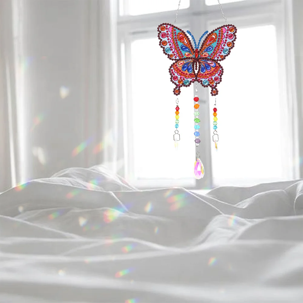 DIY Diamond Painting Light Catcher Hanging Crystal Wind Chime (Butterfly)