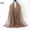Pleated Linen Cotton Scarf Woolen Edge Women Hijab Shawl