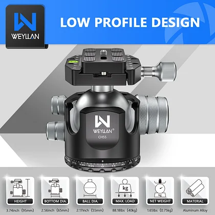 WEYLLAN - Camera Tripod, Head and Accessories