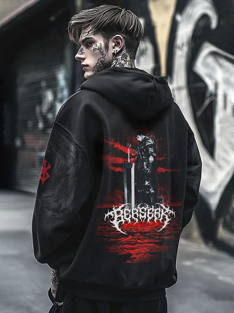 Art Berserk Guts Anime Oversized Totem Unisex Casual Hoodie