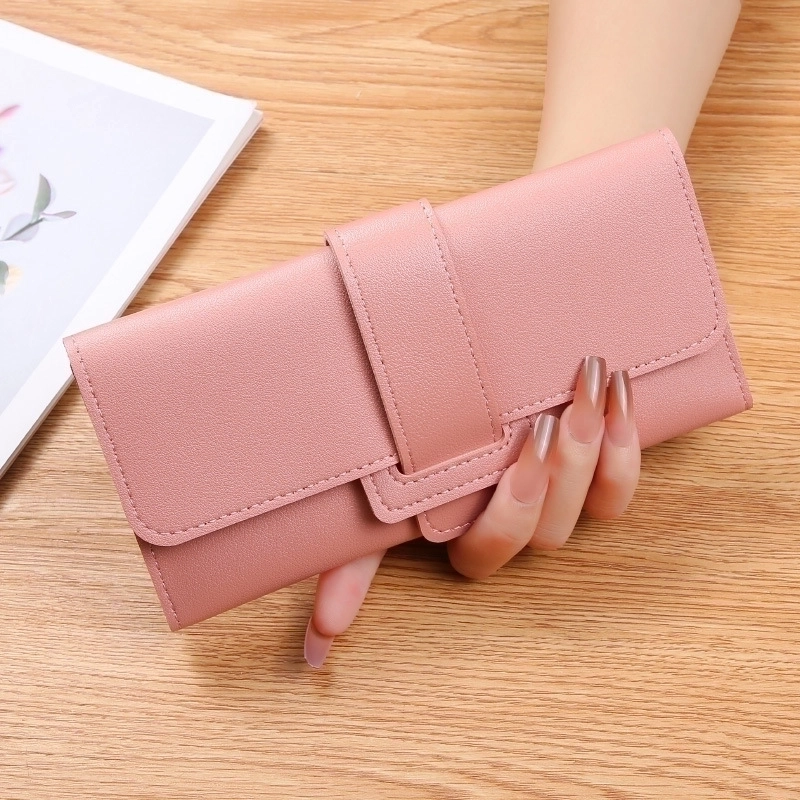 Women's Solid Color Pu Leather Flip Cover Wallets