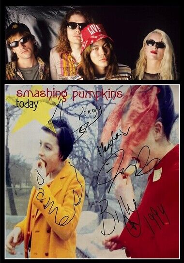 SMASHING PUMKINS - SIGNED LP COVER - TODAY - Photo Poster painting POSTER INSERT