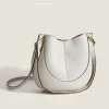 Stylish Leather Blue White Women's Shoulder Bag