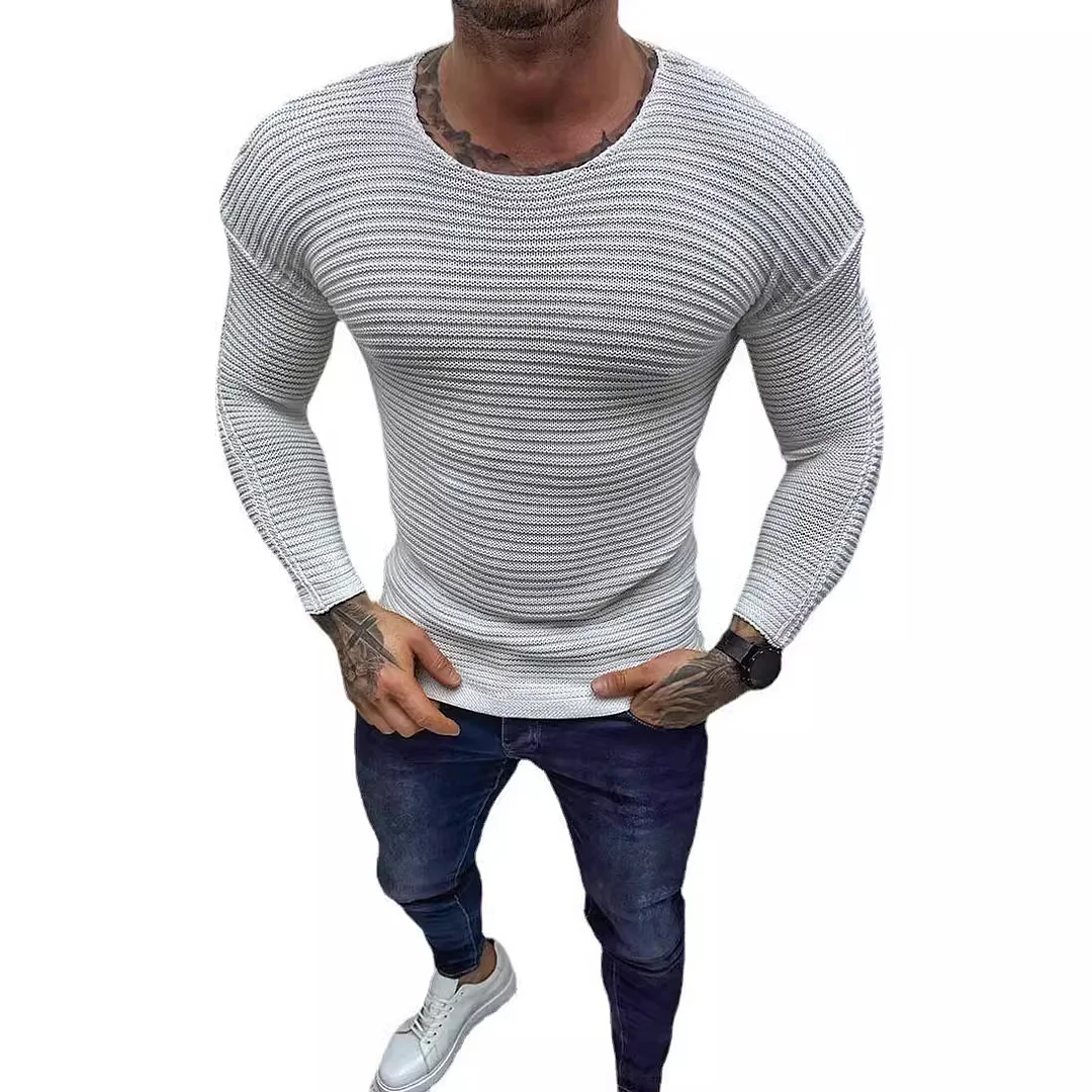 Slim Long Sleeve Crew Neck Pullover Sweater