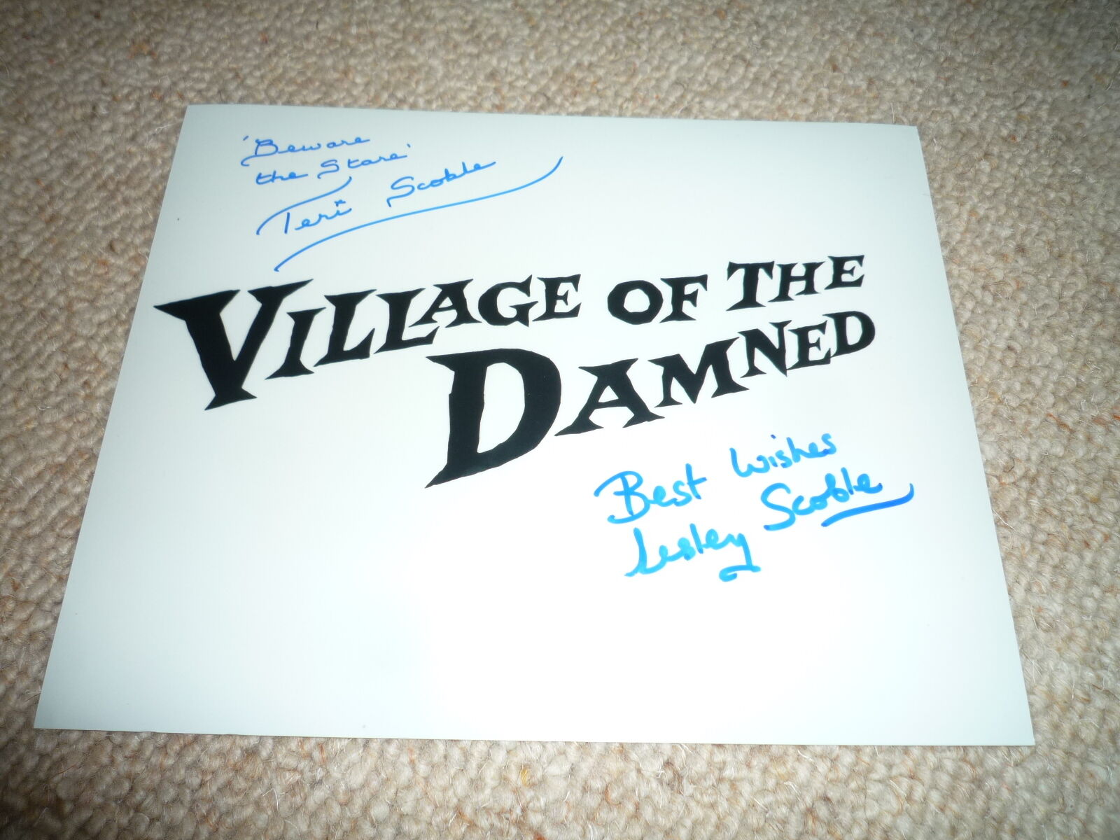 TERI & LESLEY SCOBLE signed autograph In Person 8x10 VILLAGE OF THE DAMNED