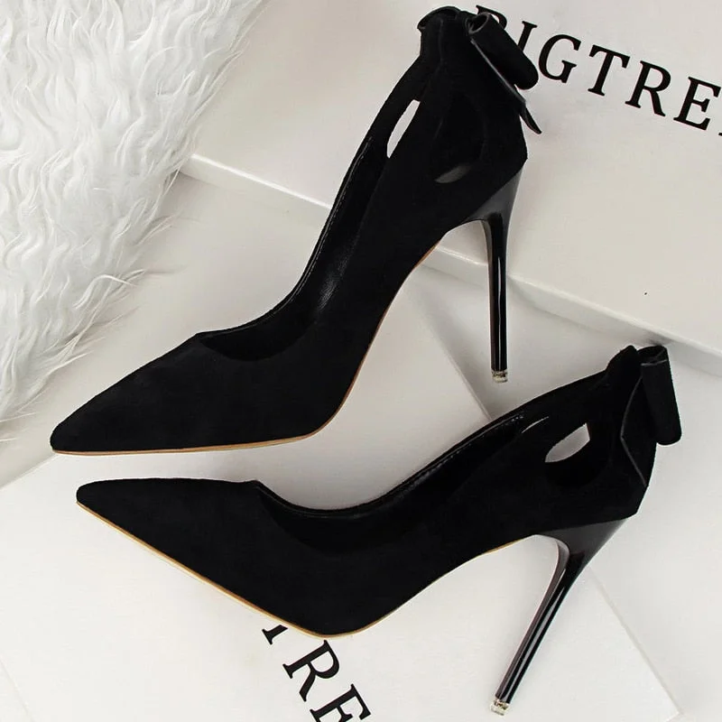 BIGTREE Shoes Patent Leather Women Heels Pointed Toe Woman Pumps Sexy High Heels 2022 Hot Bow-Knot Pumps Women Stiletto Ladies