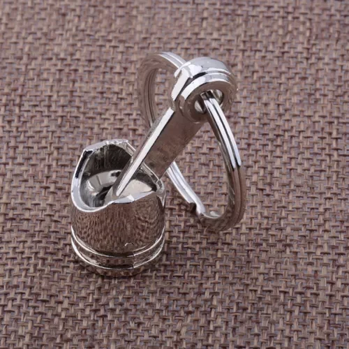 Dronehint 2Pcs Silver Metal Alloy Engine Car Parts Piston Keyring Keychain Keyfob New (For: Acura) Parts