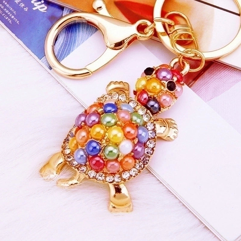 Cute Tortoise Alloy Inlay Rhinestones Women’s Bag Pendant Keychain