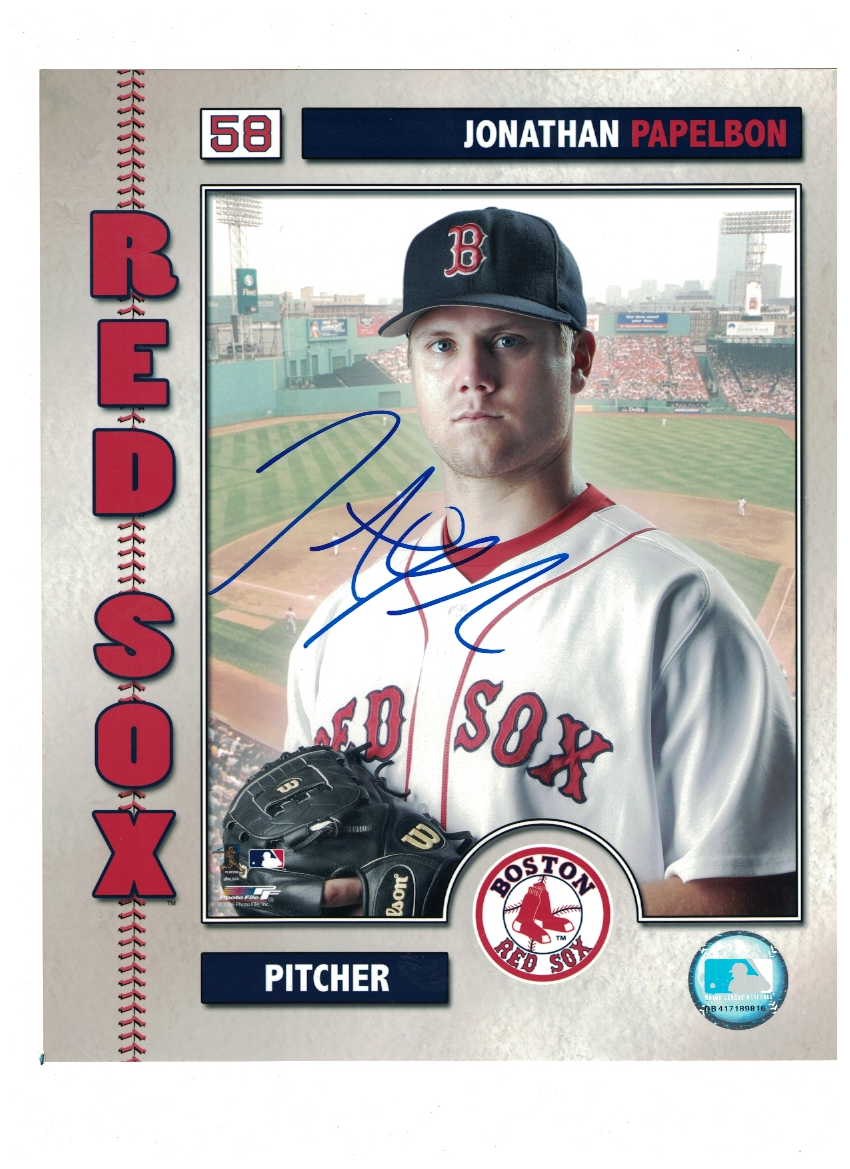 Jonathan Papelbon Boston Red Sox Signed 8x10 Photo Poster painting W/Our COA