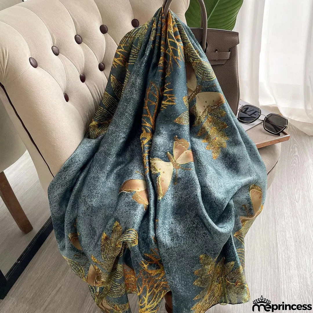 Women's Silk Head Wrap Printed Pattern Trendy Beach Scarves