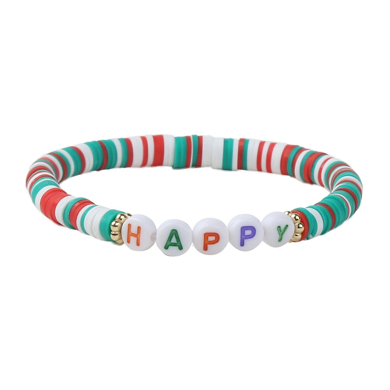 Christmas Bracelet Santa Claus Christmas Tree Peach Heart Snowflake Soft Bracelet