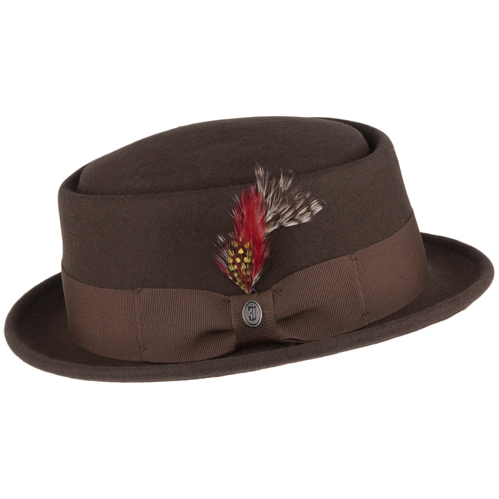 Jaxon & James Crushable Wool Pork Pie Hat - Brown
