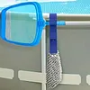2pcs Pool Leaf Skimmer Net Holder Multifunctional Hook Design Skimmer & Cleaning Tool Bracket No-Drill Clip Installation for Home Swimming Leisure Time