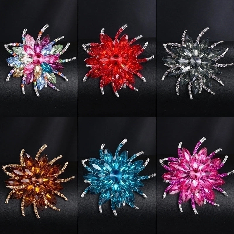 Korean Style Pin Flower Alloy Plating Rhinestones Women’S Brooches