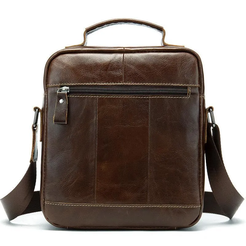 Classic Leather Crossbody Bag Outdoor Casual Shoulder Bag Handbag For Men