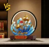 Fortune Two Magikarp Playing in Water with LED - Pokemon Resin Statue - VS Studios