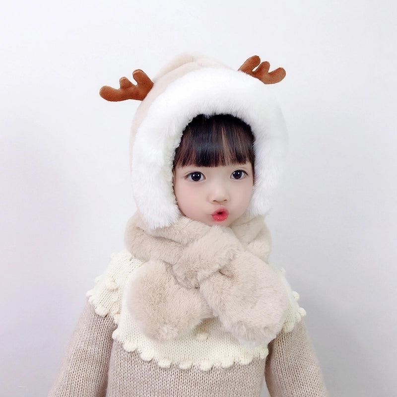 Winter Children’s Hat Scarf Integrated Thickened Warm Baby Cute Baby Windproof Ear Protection Hat For Boys And Girls