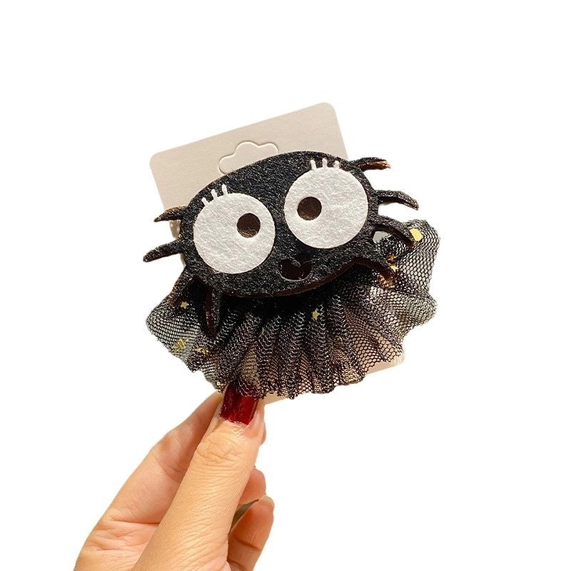 Halloween Hip-Hop Funny Women’s Pumpkin Skull Alloy Gauze Hair Clip