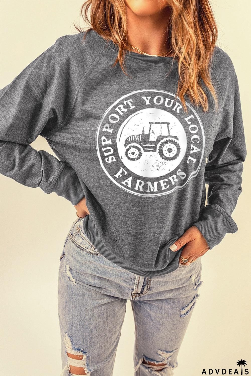 SUPPORT YOUR LOCAL FARMERS Graphic Sweatshirt
