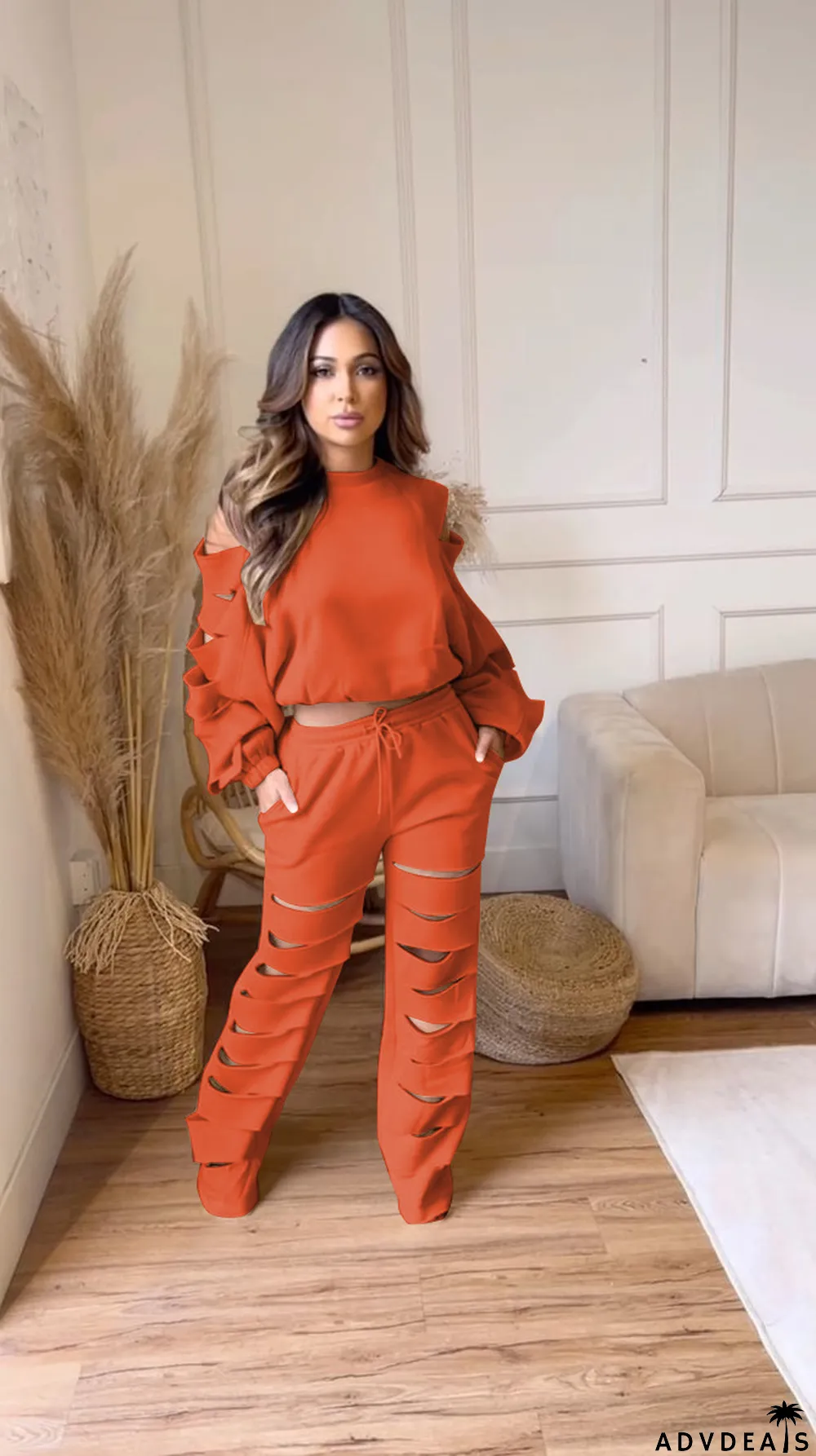 Casual Suit Ripped Fashionable Tracksuit