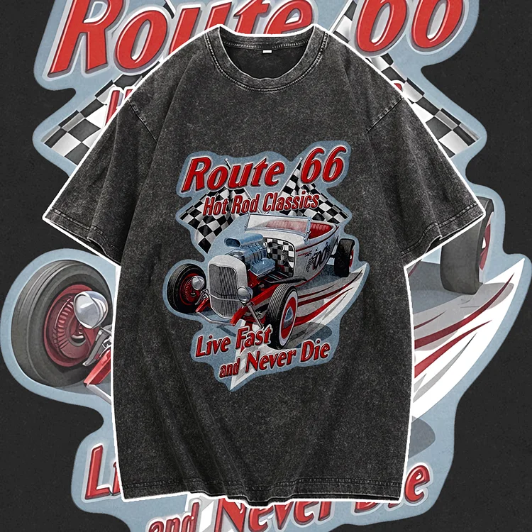 Davidhawaii100% Cotton Casual Auto Racing Street T-Shirt - 100% Cotton