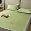 High-End Light Luxury 2024 New Milk Ice Silk Cool Mat Ice Silk Bed Mat Bed Sheet Three-Piece Set Foldable Naked Sleep Non-Slip