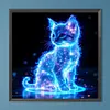 G&eacute;om&eacute;trie particule fluorescente chat-rond foret peinture diamant-40*40cm