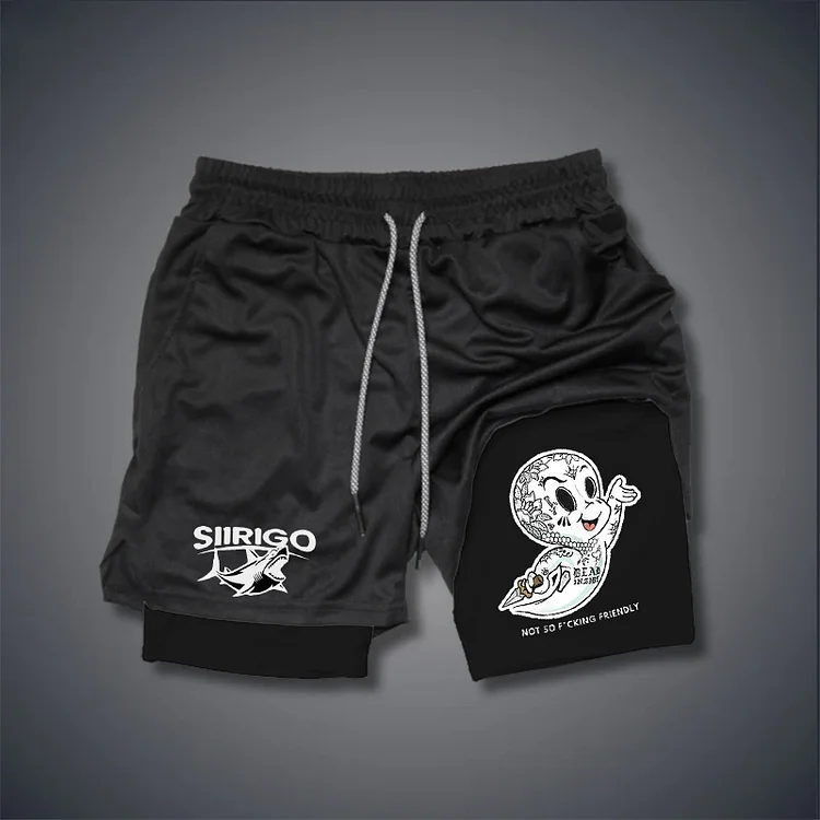 NOT SO FUCKING FRIENDLY Ghost Baby 2 In 1 GYM PERFORMANCE SHORTS