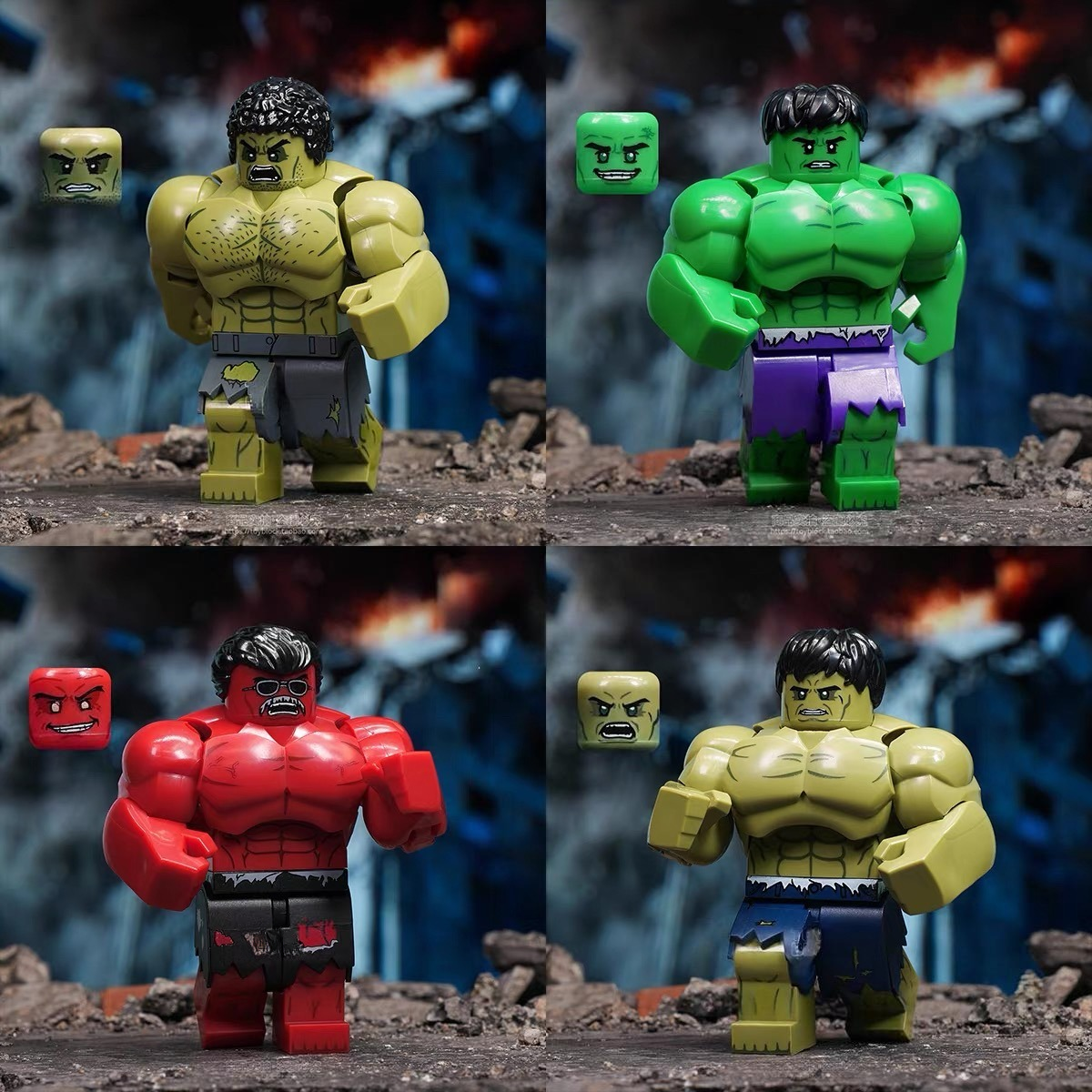 Premium MOC Hulk Minifigure - 7cm Large-Scale Collectible Figure