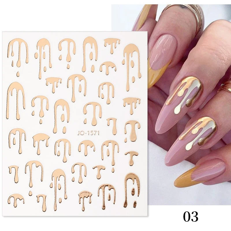 1Pc Black White French 3D Nail Sticker Hollow Painting Nail Trasnfer Sliders Manicure Butterfly Star Heart Pattern Nail Decor-Nail Inspo