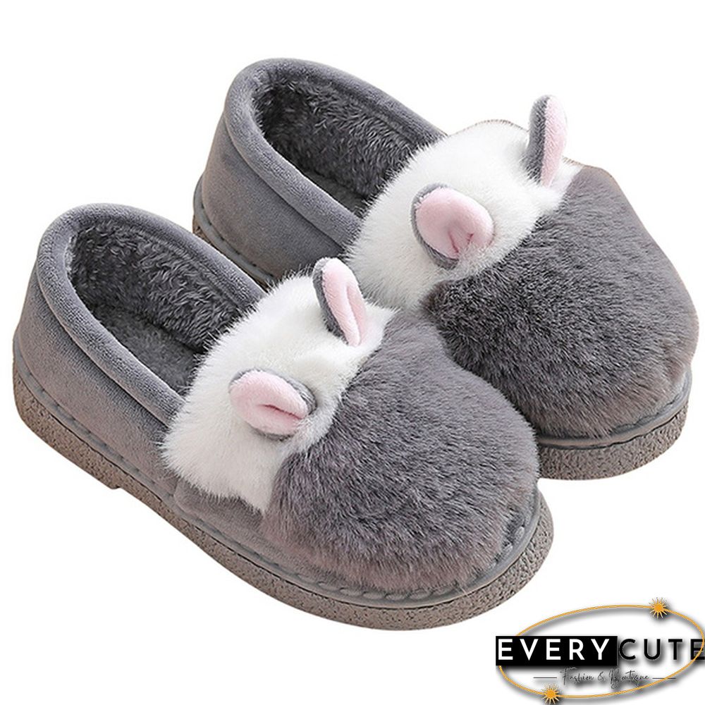 Fashion Autumn Winter Cotton Slippers Rabbit Ear Home Indoor Slippers Winter Warm Shoes Womens Cute Plush Slippers Office Shoes