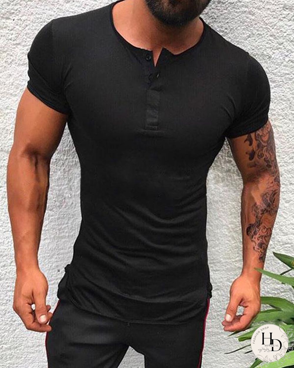 Mens Solid Casual Leisure Slim Shirts