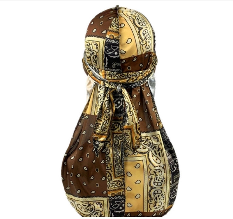 Explosions Amoeba Imitation Silk Long Tail Pirate Hat Baotou Hat Hip Hop Cloak Hat DURAG