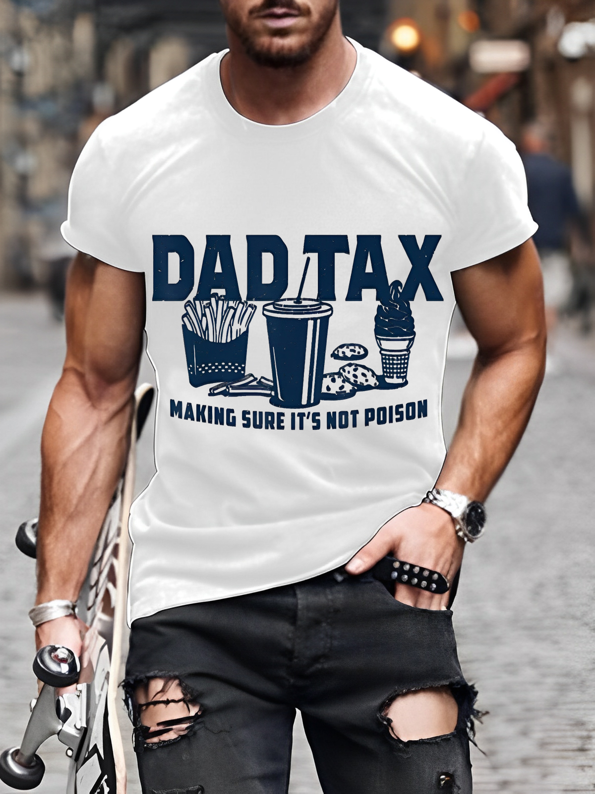 Men's Dad Tax Making Sure It's Not Poison Graphic T-Shirt