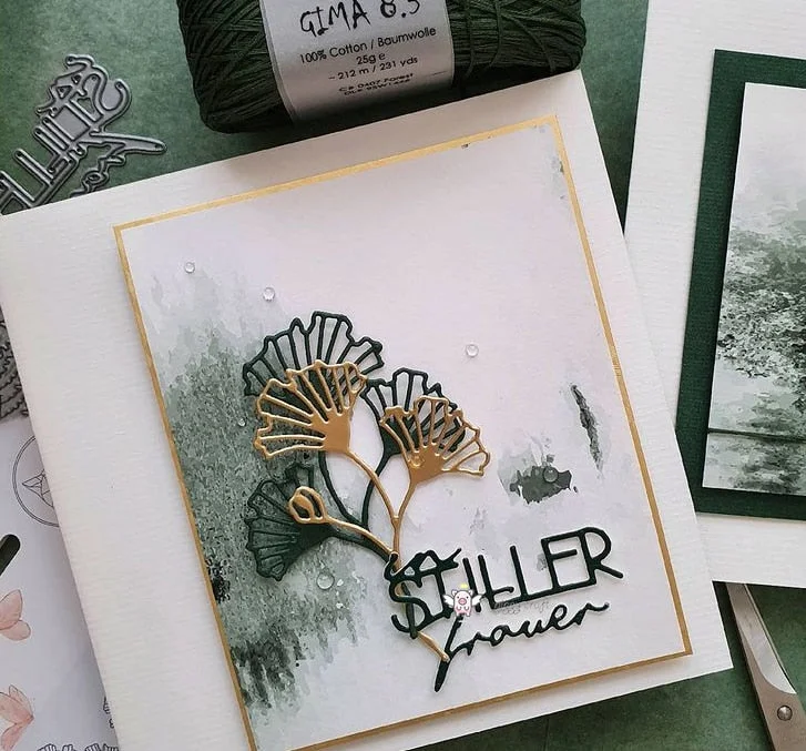 Piggy Craft metal cutting dies cut die mold Ginkgo leaves Scrapbook paper craft knife mould blade punch stencils dies