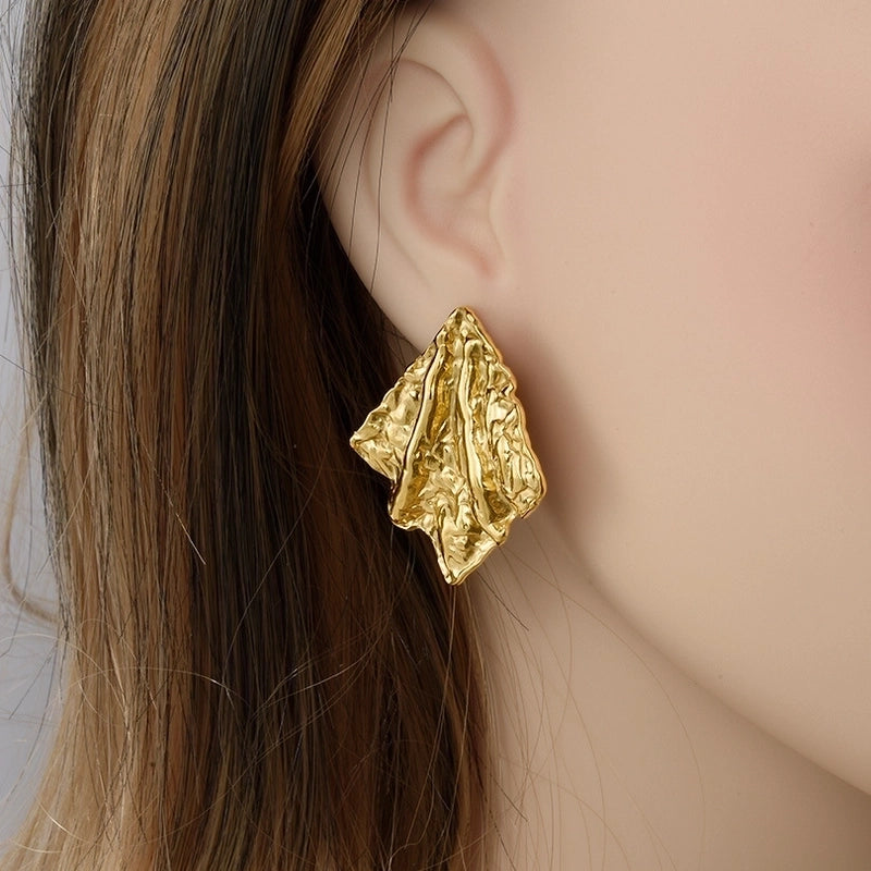 1 Pair Casual Minimalist Streetwear Solid Color Irregular Plating 304 Stainless Steel Ear Studs