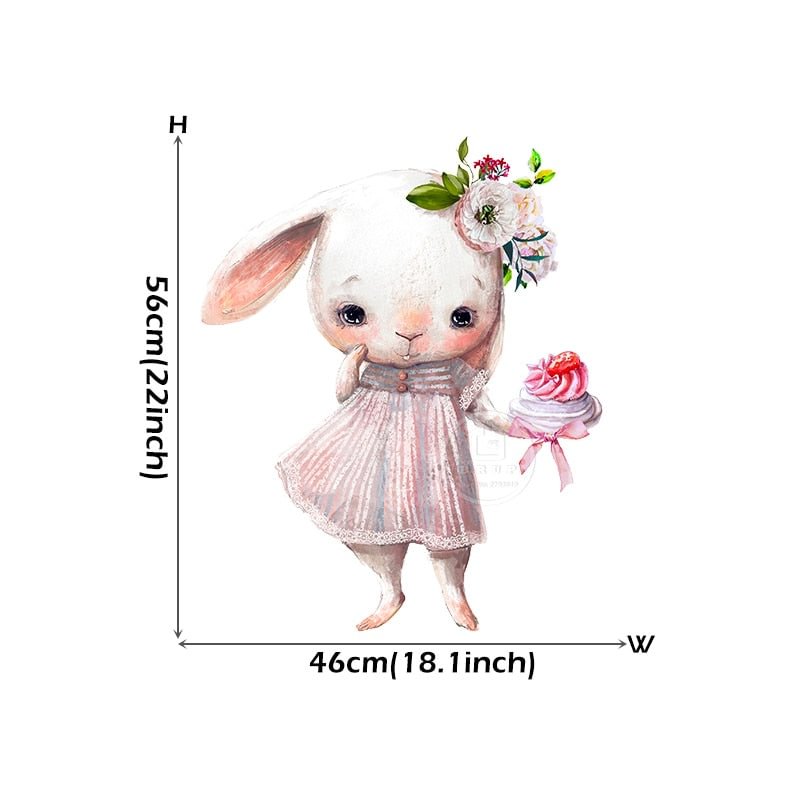 Cartoon Cute Date Bunny Wall Stickers for Baby Nursery Wall Decals Home Decoration for Girl Boy Room Decor DIY Matte Removable