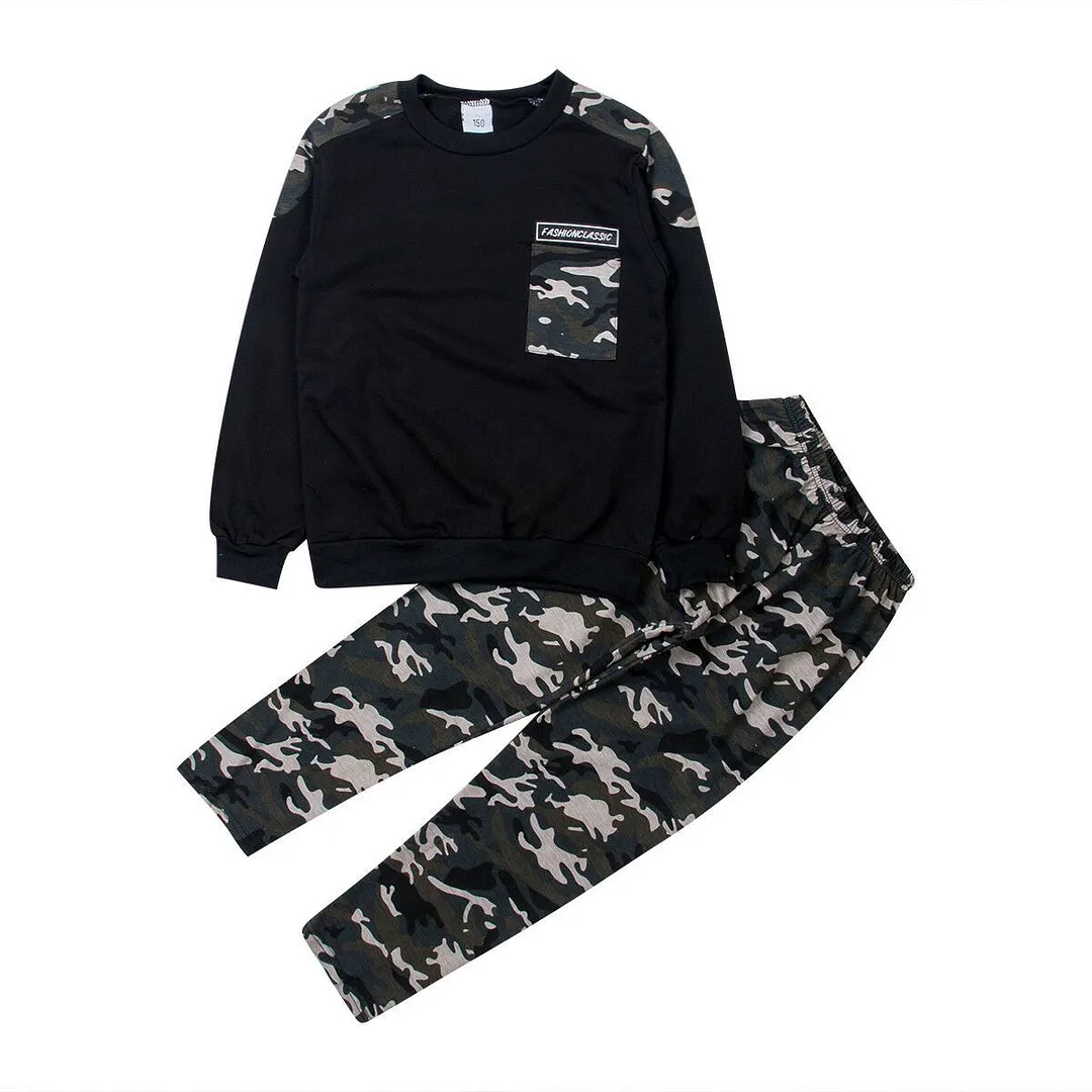 2019 Brand New 2-9Y Toddler Kids Baby Boy Clothing Set Pocket Pullover Tops Camo Pant 2PCS Outfits Tracksuit Long Sleeve Outfits