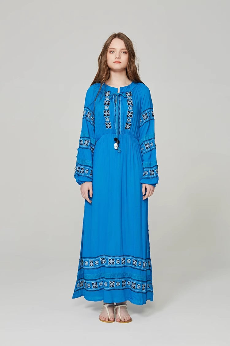 Temperament Romantic Embroidery Hollow Ball Decorative Dress – Elegant Floral Lace Gown