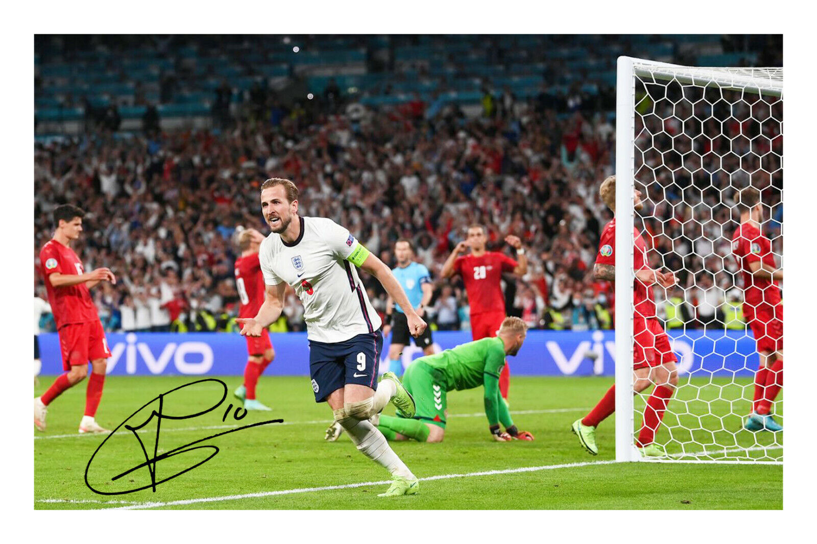 Harry Kane Signed A4 Photo Poster painting Print England Football Team Euro 2020 2021