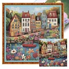 Colorful Houses-14CT Stamped Cross Stitch 40*40cm/15.75*15.75in tapestrymarket