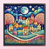 (Multi Style)Colorful Cottage-Full Embroidery 2 strands 14CT Stamped Cross Stitch-40*40CM