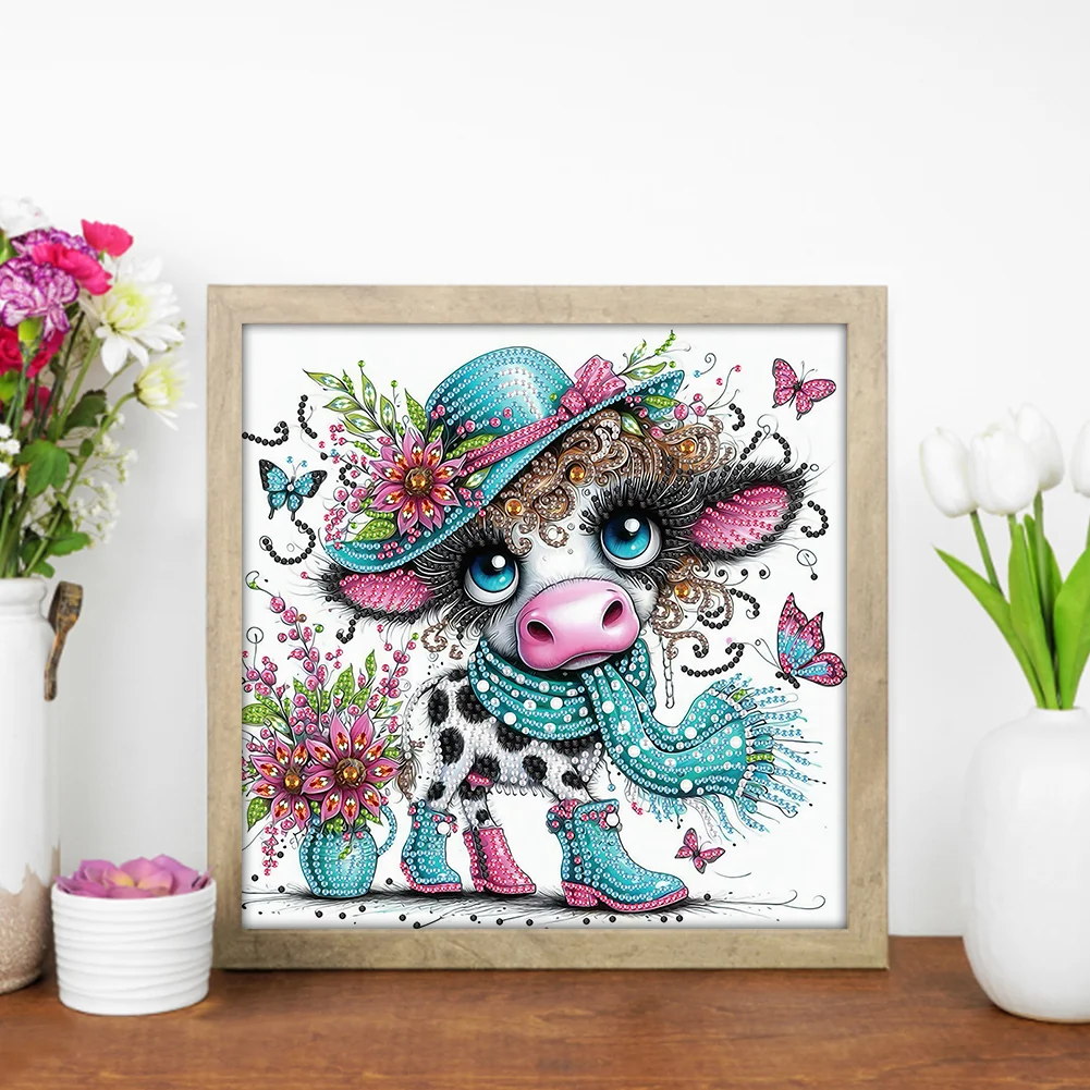 Diamond Painting - Partial Special Shaped Drill - Cow(Canvas|30*30cm)
