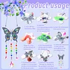 5PCS-1 5D DIY Diamond Painting Wind Chimes Suncatcher Kit Double Sided Diamond Art Kits Suncatcher with Crystal Pendant for Home Wall Window Decor Adults DIY Art Craft