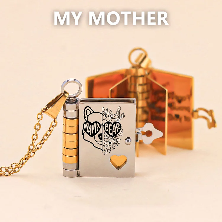 For Mom - Best Mama Bear Book Necklace