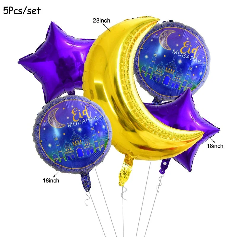 Eid Mubarak Confetti Balloons Eid Latex Balloon Muslim Festival DIY Decoration Islamic Ramadan Kareem Eid Party Supplies