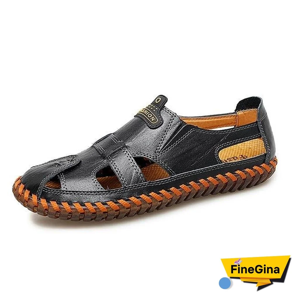 Leather Men Sandals Outdoor Flip Flop Casual Shoes Men Shoes